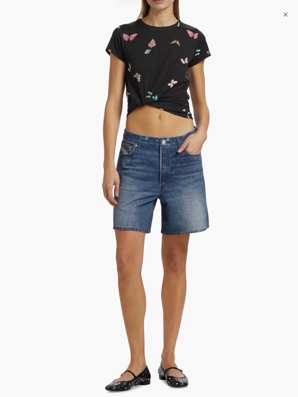 rag & bone Mid-Blue Denim  Shorts